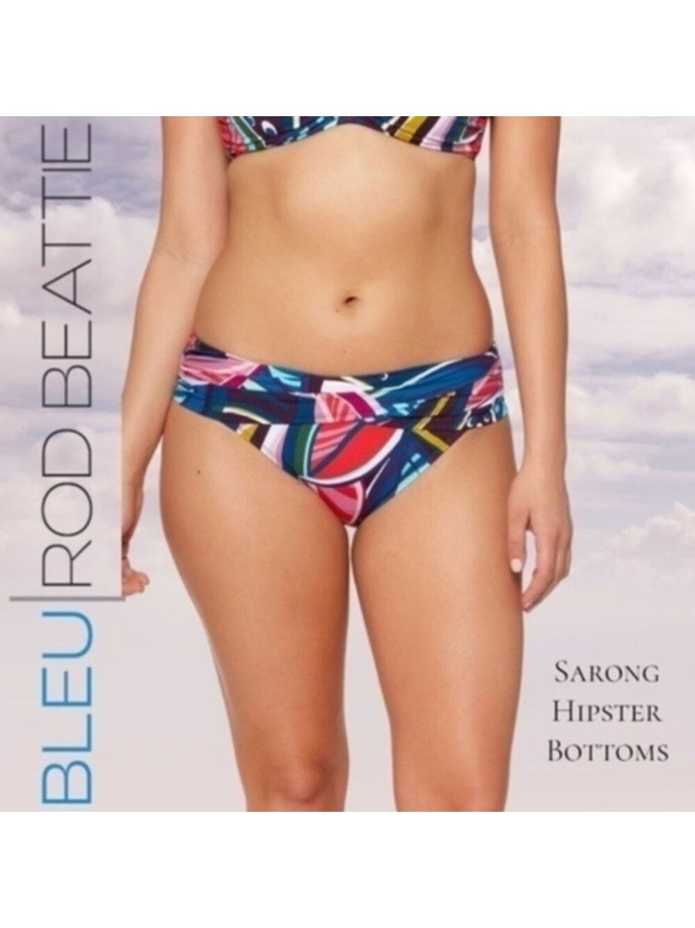 BLEU ROD BEATTIE NWT Absolutely Fabulous Floral Sarong Hipster Swim Bottom/14